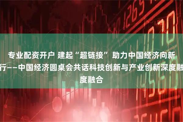 专业配资开户 建起“超链接” 助力中国经济向新而行——中国经济圆桌会共话科技创新与产业创新深度融合